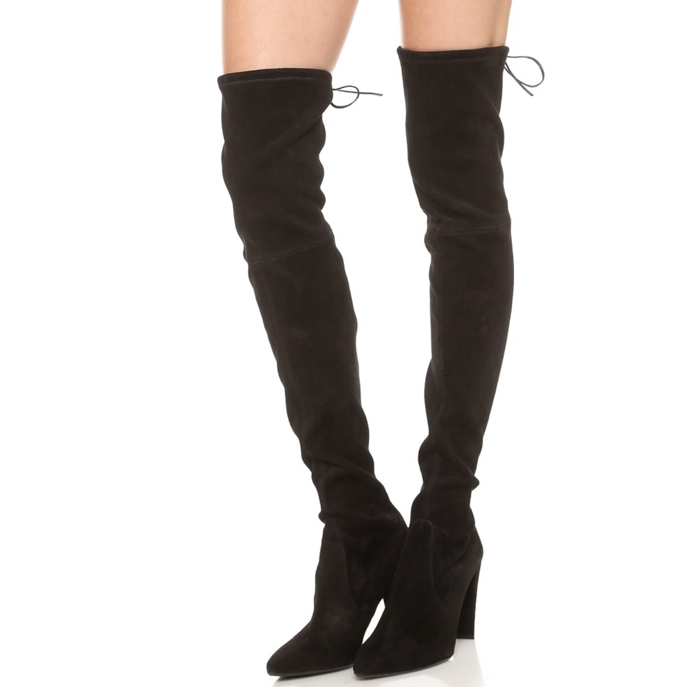 Stuart Weitzman OTK Highchamp Suede Boots - Picture 3 of 8